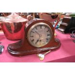 An Early XX Century Mahogany Cased Mantel Clock, with black Roman numerals and retailers name 'Lloyd