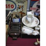 An Early XX Century Jug, Bowl, Chamber Pot and Soap Dish, all decorated with floral decoration,