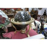 Night Sky Globe, featuring constellation of stars, approximately 20cm in diameter, set in a brass