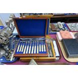 Decorative Wooden Cased Sets of Cutlery, etc.