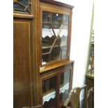 An Early XX Century and Later Freestanding Corner Cupboard, with astragal glazed upper door over