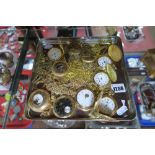 Ten Modern Gold Plated Cased Pocketwatches, together with assorted chains.