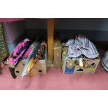 A Collection of Umbrella's, walking sticks, ladies blazer, boots, shoes, duffle coat, jumpers,etc.