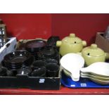 Willsgrove Ware of Rhodesia Twin Tone Pottery Curry Bowls and Pots, and Japanese Mikasa oven to