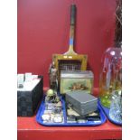 A Cork Diorama, Circa 1900 'Casket' Advertising Storage Tin, safety box, Ronson, Polo and other