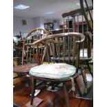 An Ercol Spindle Back Easy Chair, another similar and rocker. (3)