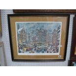 George Cunningham (Sheffield Artist), 'Pinstone Street' Limited Edition Colour Print of 500, 32 x