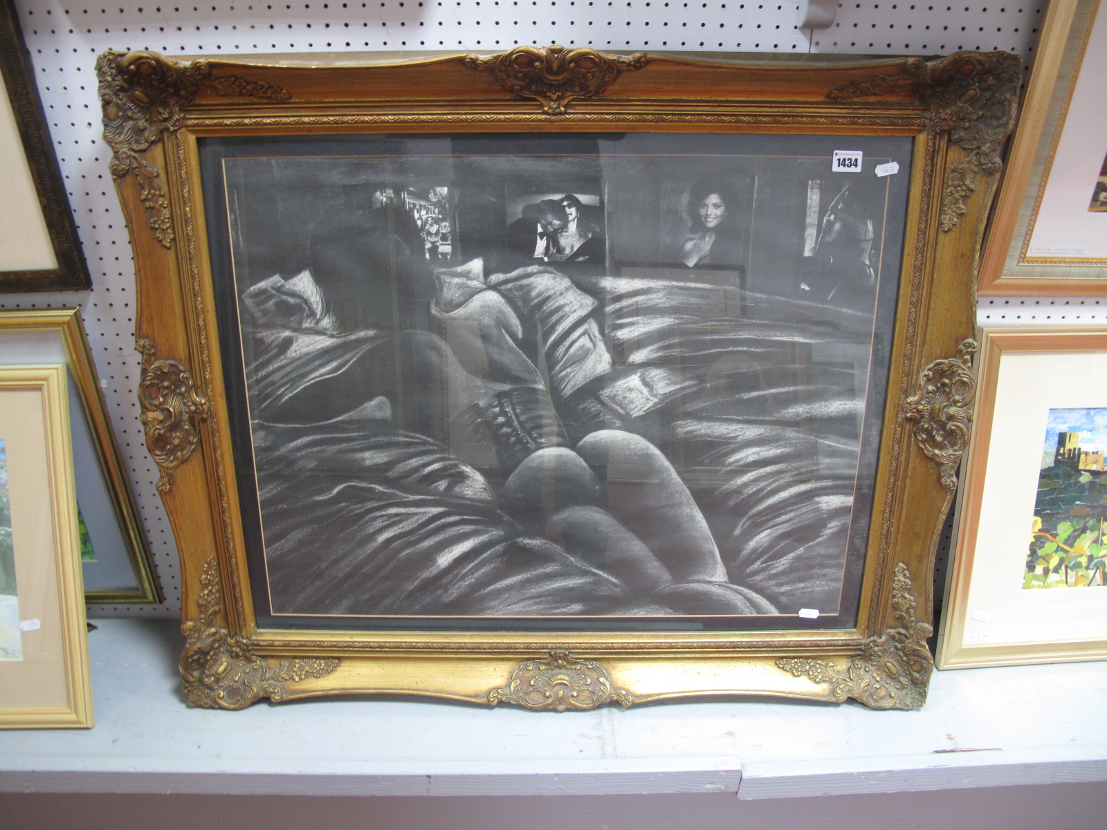 Christopher Grossley Print 'Corsets Good Fun', in a gilt frame.