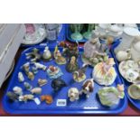 Royal Doulton Figurines 'Monica and 'Young Melody', Beswick beagle, Wade Whimsies, agate model