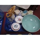 Pearson's Stoneware Bowl, Park Rose rug, 'Dresden' figurine, other ceramics:- One Tray