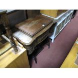 A Late Victorian 'White' Treadle Sewing Machine, cast iron frame with unusual lift-over cantilever