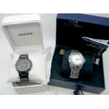 Pulsar Chronograph; A Modern Gent's Wristwatch, in original box, with spare bracelet links and