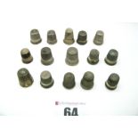Fifteen Assorted Thimbles, including examples with engraved decoration. (15)