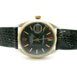 Rolex; A Vintage 1601 Automatic Datejust Gent's Wristwatch, the signed black dial with baton markers