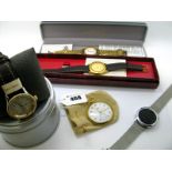 Retro Ventura Red LCD Gent's Wristwatch, together with a Junkers gent's wristwatch, two further