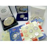 A Royal Mint 1992 (BU) Nine Coin Set, including 1992/1993 dual dated fifty pence coin (