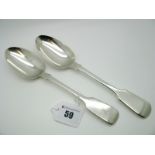 A Hallmarked Silver Fiddle Pattern Table Spoon, Hayne & Cater, London 1838, together with another