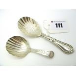 A Part Hallmarked Silver Caddy Spoon, George Adams (marks indistinct), with oval shell bowl and