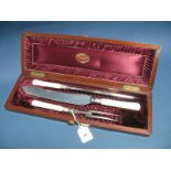 A XIX Century John Wigfall & Co Three Piece Carving Set, in original fitted wooden case, with