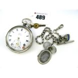 Kays Challenge; A Hallmarked Silver Cased Openface Pocketwatch, the (damaged) dial with black