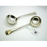 A Pair of Hallmarked Silver Ladles, William Gibson & John Langman, London 1892, crested. (2)