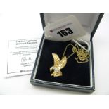 A Modern 9ct Gold Diamond Set Pendant, "The Soaring Eagle Diamond Pendant", on fine chain,