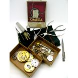 Alexr Stoddart Leith Fob Watch Movement, enamel dials, spares/repairs, gent's cufflinks, watch