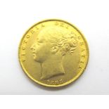 A Gold 'Shield Back' Sovereign, 1885 (YH).