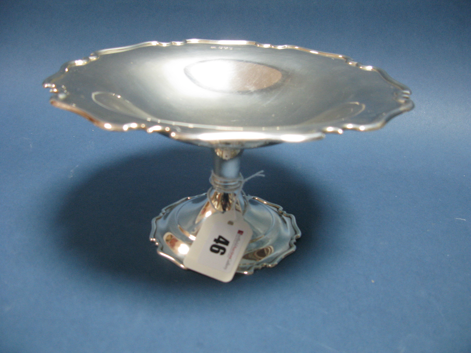 A Hallmarked Silver Pedestal Dish, Atkin Bros, Sheffield 1921, of shaped circular form, on knopped