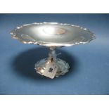 A Hallmarked Silver Pedestal Dish, Atkin Bros, Sheffield 1921, of shaped circular form, on knopped