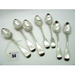 A Set of Four Hallmarked Silver Fiddle Pattern Teaspoons, Benjamin Stephens, London 1837,