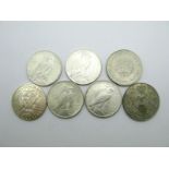 Four United States Silver Peace One Dollar Coins, 1922 (3), 1923, plus a 1971 United States One