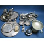 A Mixed Lot of Assorted Plated Ware, including decorative four piece tea set, circular, oval and