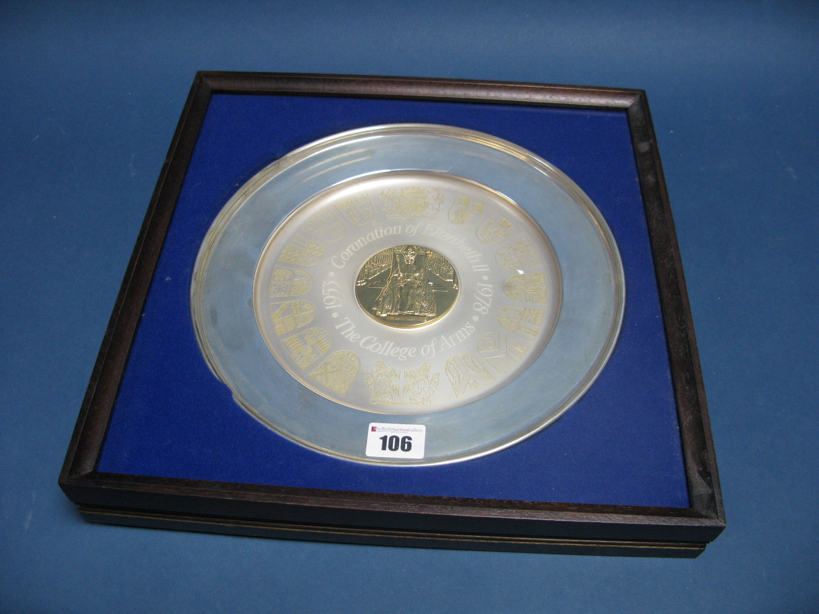 A Hallmarked Silver Commemorative Plate, YM, Sheffield 1978, "Coronation of Elizabeth II 1953 1978