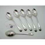 A Set of Six Hallmarked Silver Old English Pattern Teaspoons, James Deakin, Sheffield 1897, crested.