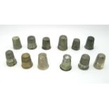 Twelve Assorted Thimbles, including "Salem", engraved detail etc. (12)