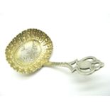 A Highly Decorative Hallmarked Silver Caddy Spoon, Chaplin & Sons, London 1900, the shaped