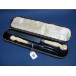 A XIX Century Joseph Rodgers & Sons Two Piece Carving Set, the handles carved as The Duke of