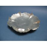 A Hallmarked Silver Dish, EV, Sheffield 1936, of shaped circular design, on circular base, 20.5cms