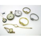 A Decorative Suizo Ladies Bangle Watch, Services and other pocketwatches, Edox ladies fob/pendant