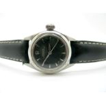 Rolex; A Vintage 6618 Automatic Ladies Wristwatch, signed black dial with dagger markers and