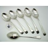 A Matched Set of Six Hallmarked Silver Old English Pattern Dessert Spoons, Cooper Bros, Sheffield