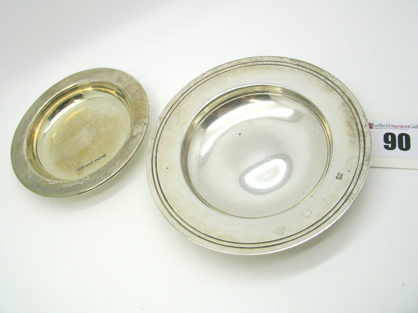 A Hallmarked Silver 'Armada' Dish, RC, London 1968, 10.8cm diameter; together with a smaller