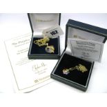 A Modern 9ct Gold Diamond Set Pendant, "The Dolphin Wave", on fine chain, complete with certificate;