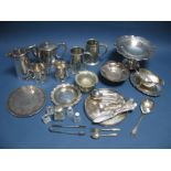 A Mixed Lot of Assorted Plated Ware, including HB&H four piece tea set, comport, sauce boat on