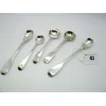 Hallmarked Silver Salt and Mustard Spoons, including William Sobey, Exeter 1836, George