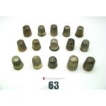 Fifteen Assorted Thimbles, including "Dorcas". (15)