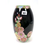 A Carlton Ware Pottery Vase, of ovoid form, decorated in the 'Hollyhocks' pattern with colourful