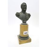 A Mid to Late XIX Century Bronze Head and Shoulders Bust of Napoleon, wearing military uniform