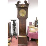 A Late XVIII Century Mahogany Eight-Day Longcase Clock, the circular scroll engraved brass dial